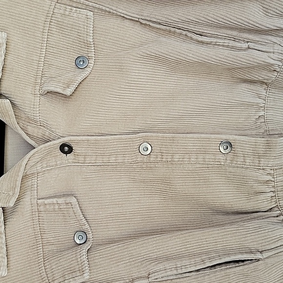 She + Sky Size Small Beige/Tan Corduroy Jacket with Pleated Long Sleeves - Picture 2 of 7